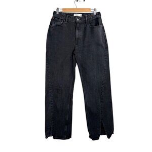 Abercrombie & Fitch 90s Relaxed Jeans high rise split hem charcoal sz‎ 29